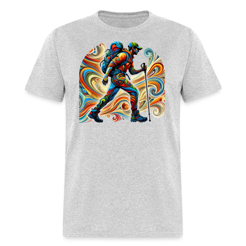 Psychedelic Male Hiker - Unisex T-Shirt - heather gray