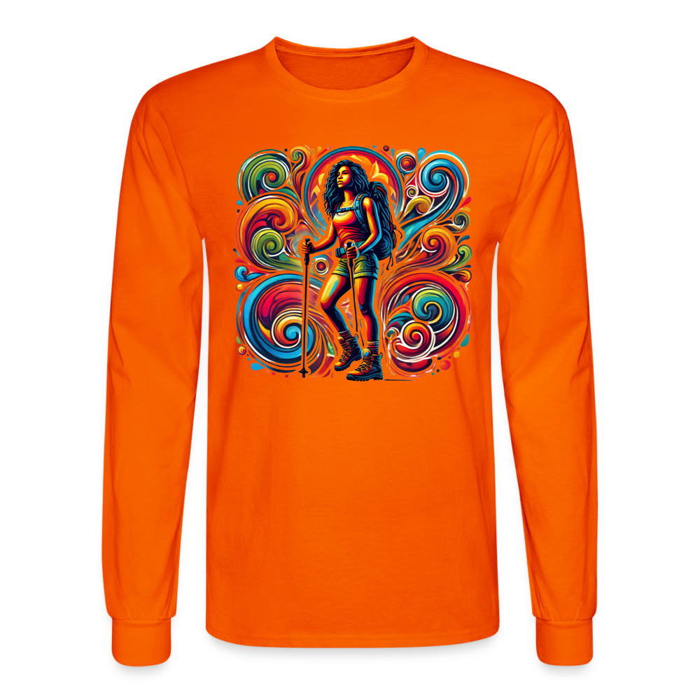 Psychedelic Female 2 Hiker - Unisex Long Sleeve T-shirt - orange