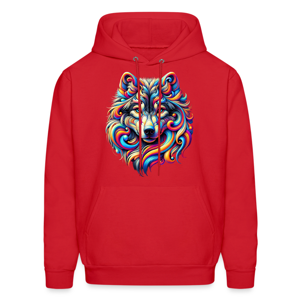 Psychedelic Wolf - Unisex Hoodie - red