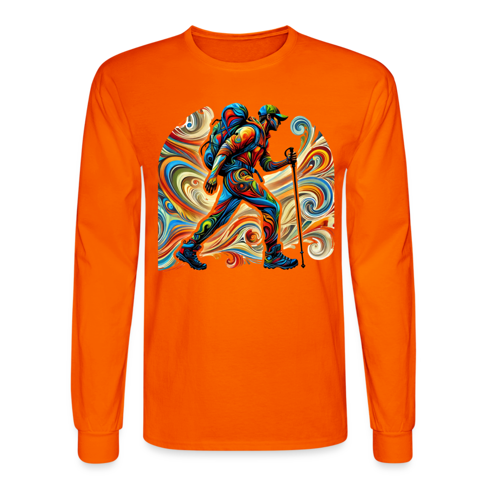 Psychedelic Male Hiker - Unisex Long Sleeve T-Shirt - orange