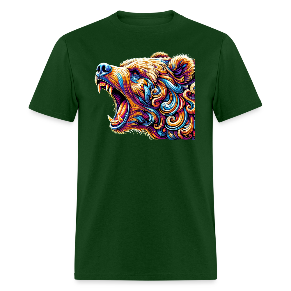 Psychedelic Bear - Unisex T-Shirt - forest green