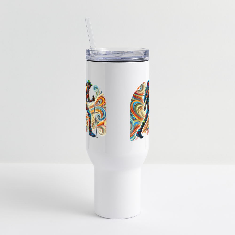 Psychedelic Male Hiker - 40 oz Travel Tumbler - white