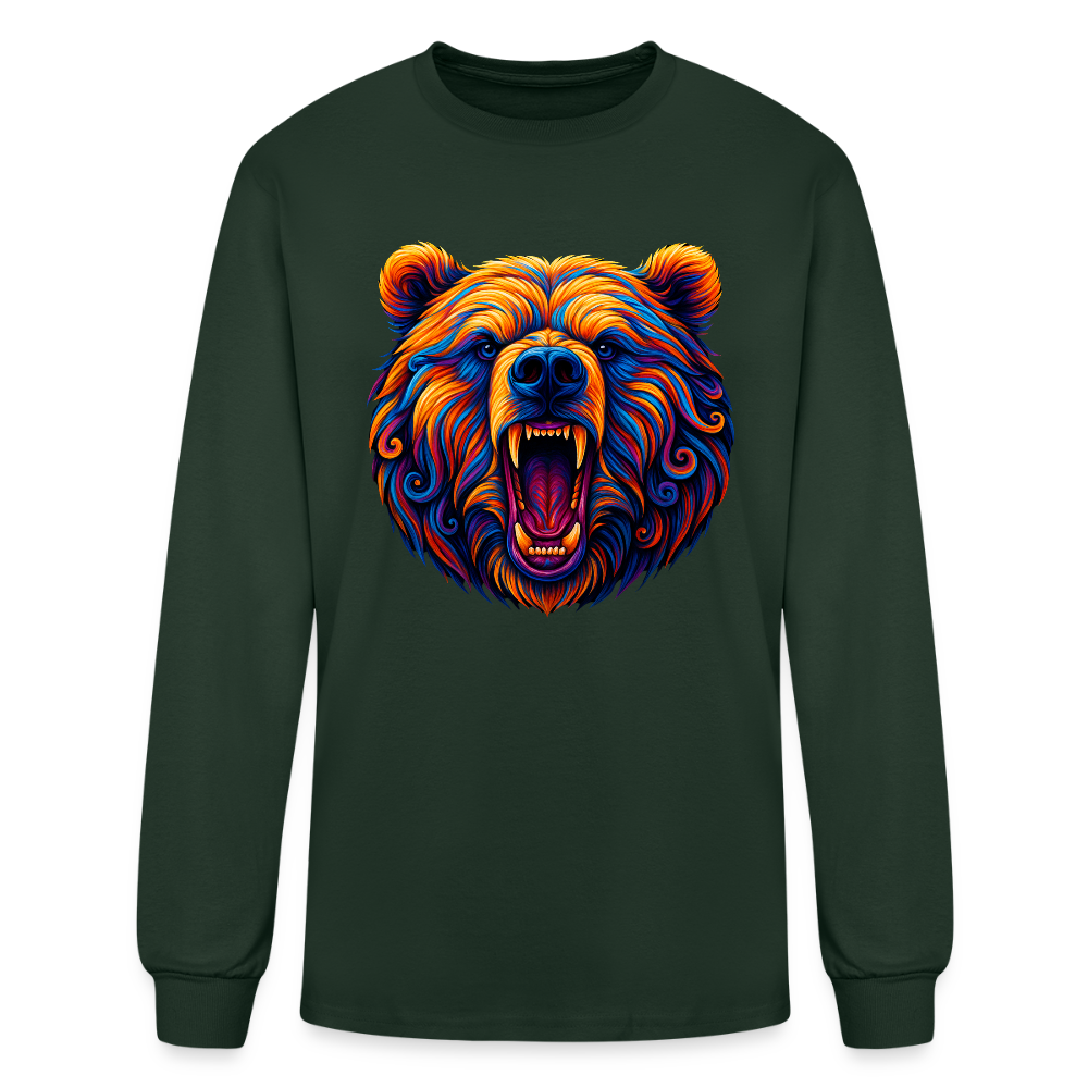 Psychedelic Bear - Unisex Long Sleeve T-Shirt - forest green