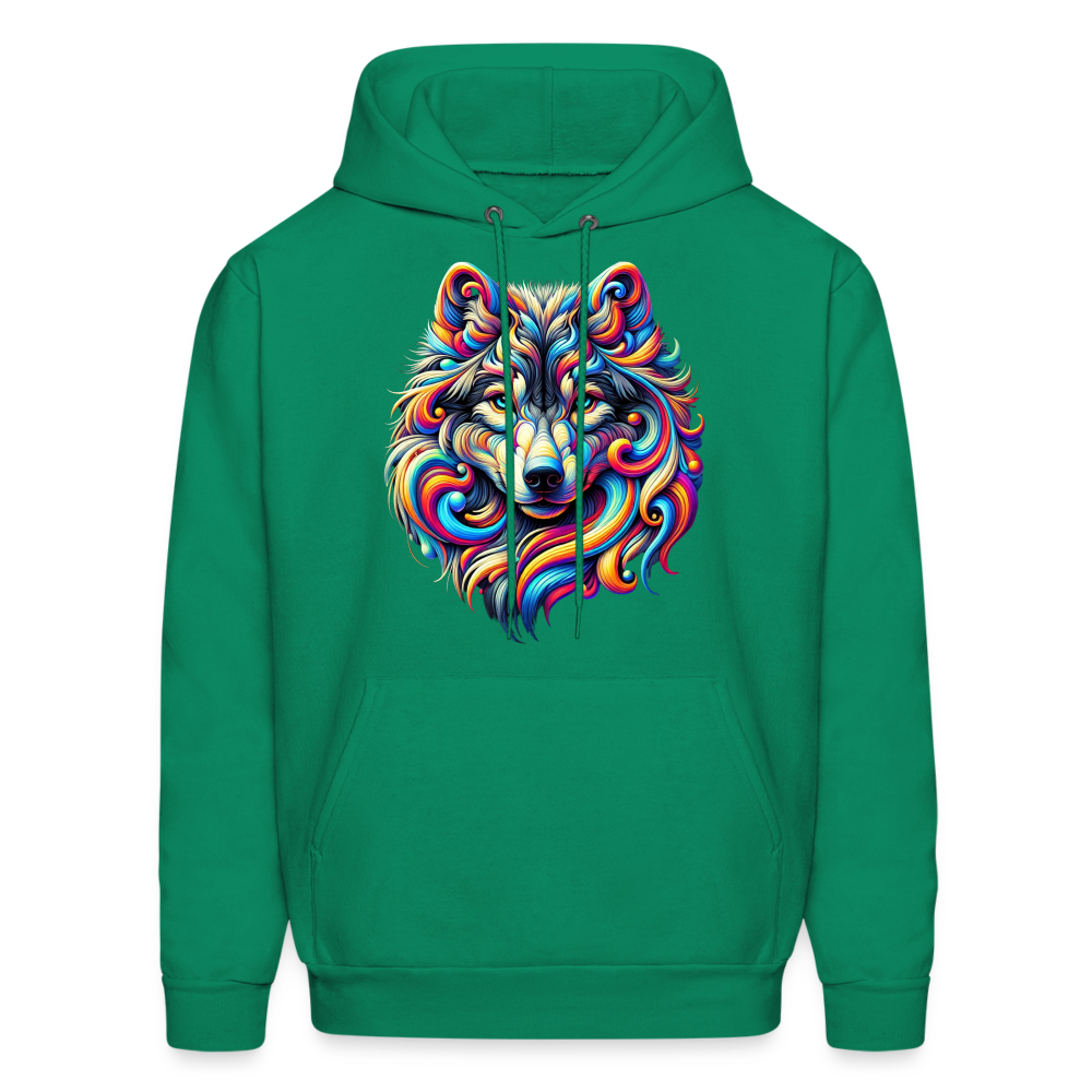 Psychedelic Wolf - Unisex Hoodie - kelly green