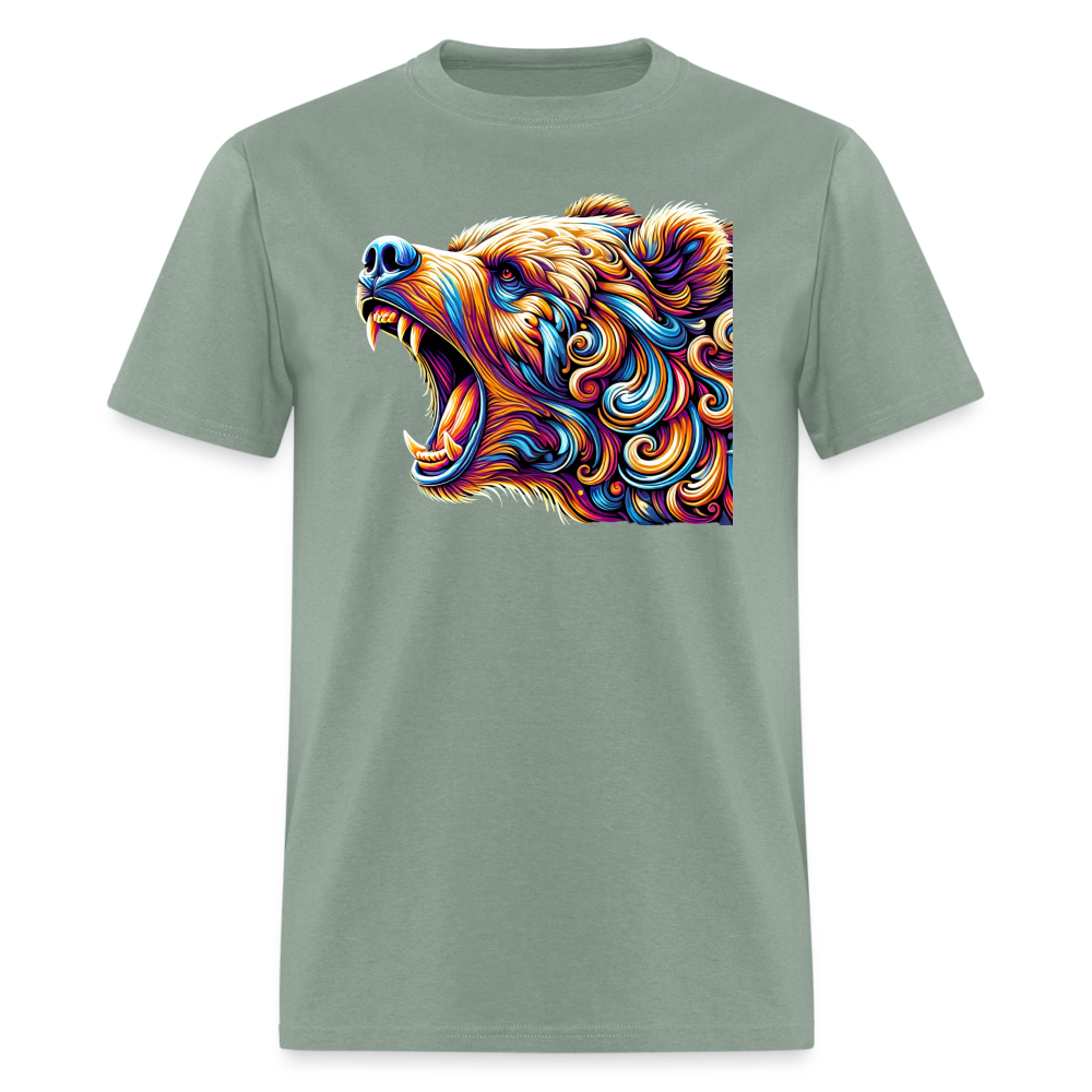 Psychedelic Bear - Unisex T-Shirt - sage