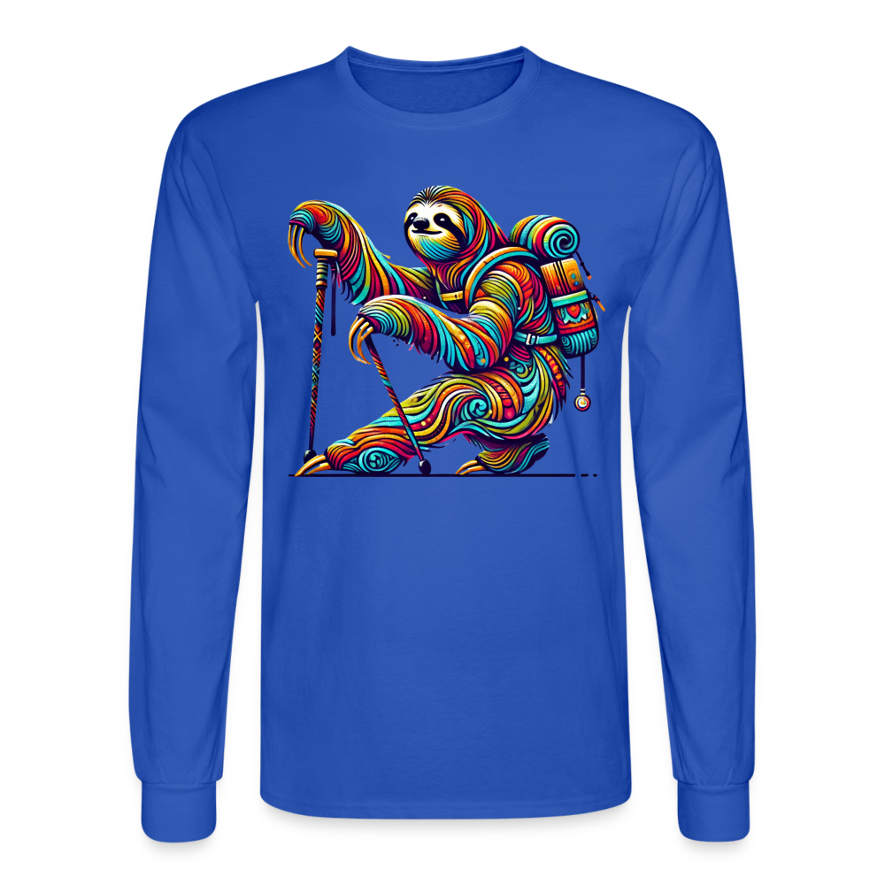 Psychedelic Sloth - Unisex Long Sleeve T-Shirt - royal blue