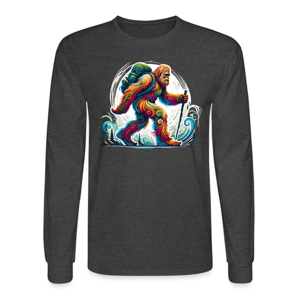 Psychedelic Bigfoot - Unisex Long Sleeve T-shirt - heather black