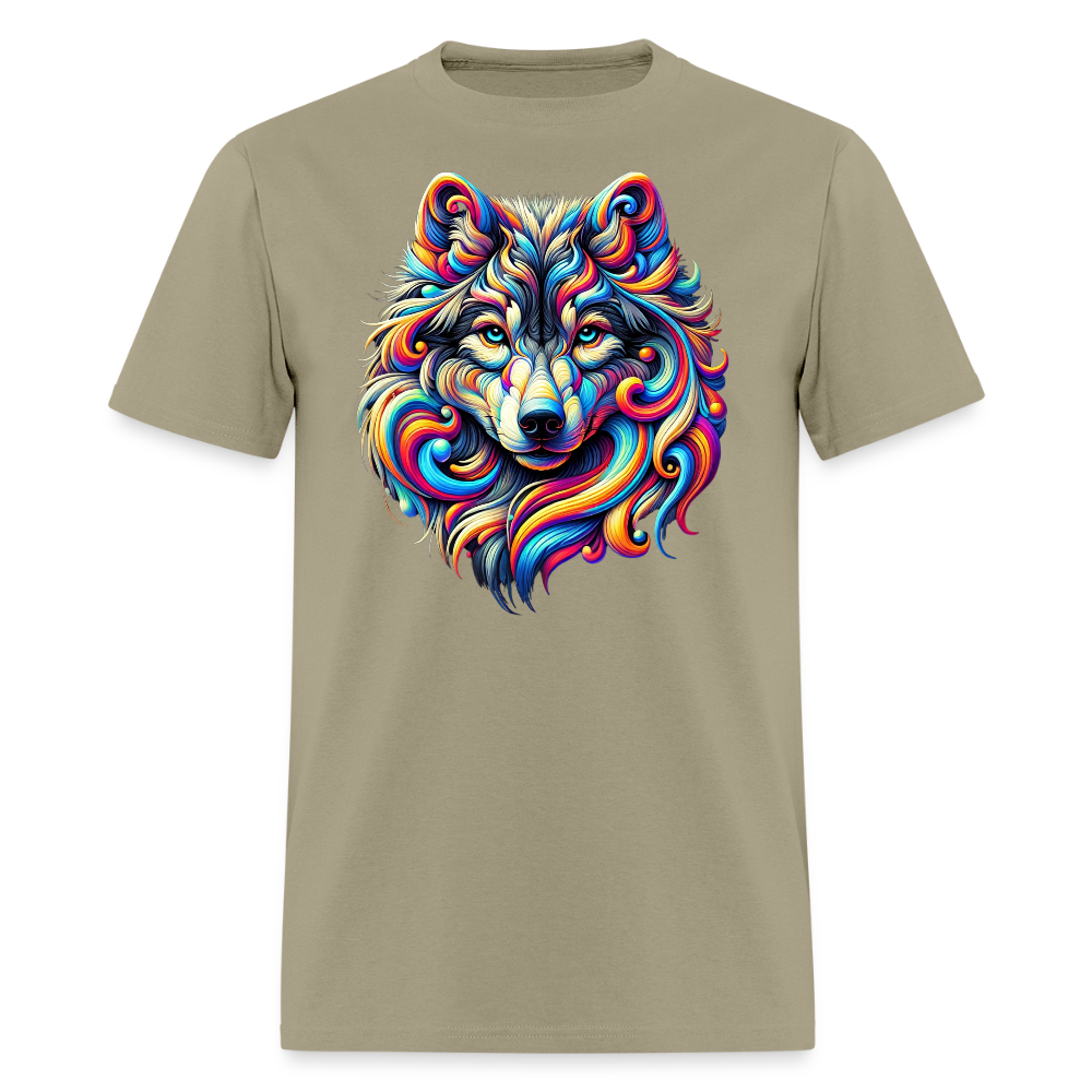 Psychedelic Wolf - Unisex T-shirt - khaki