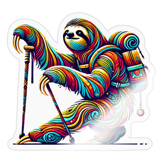 Psychedelic Sloth - 4" Decal (FREE SHIPPING) - transparent glossy