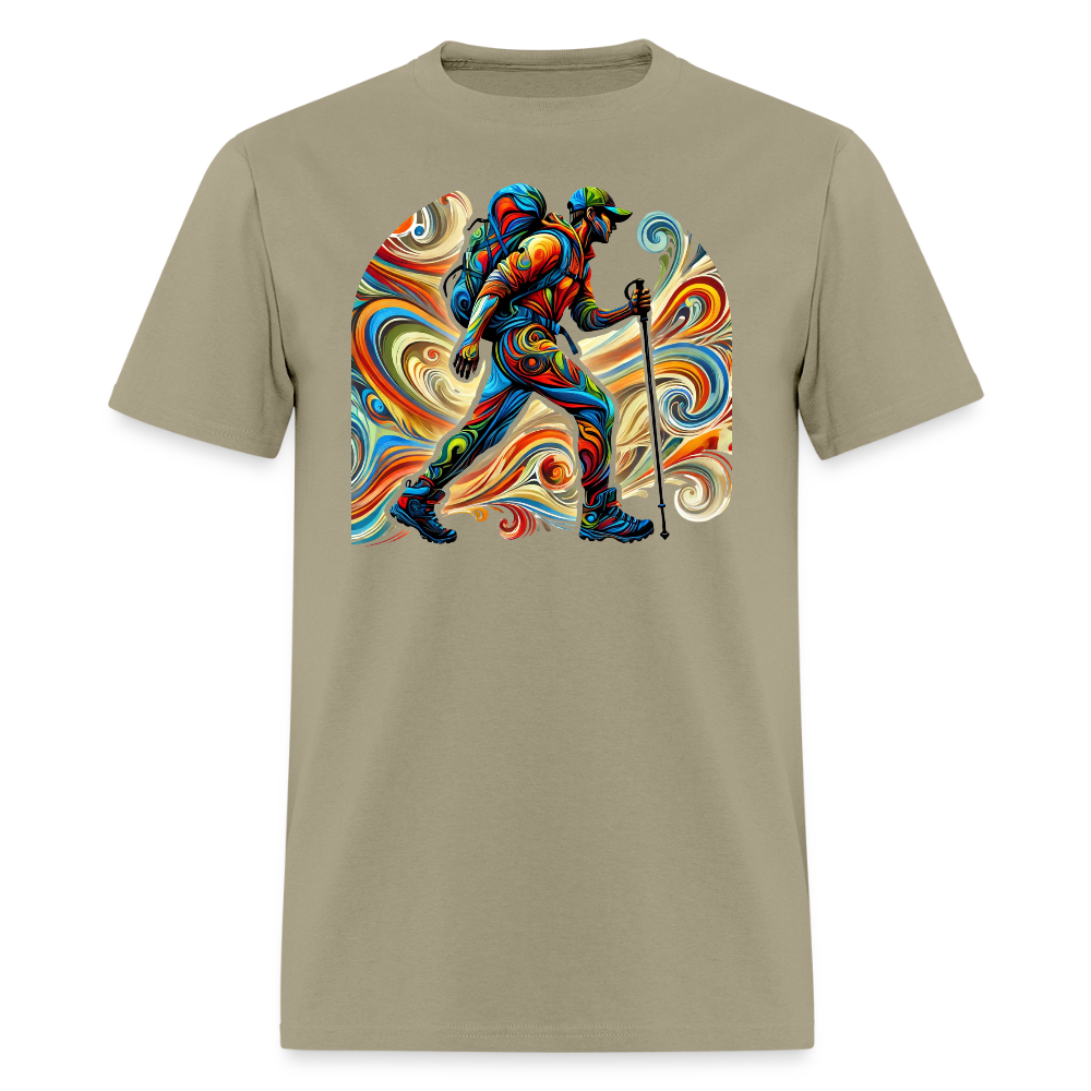 Psychedelic Male Hiker - Unisex T-Shirt - khaki
