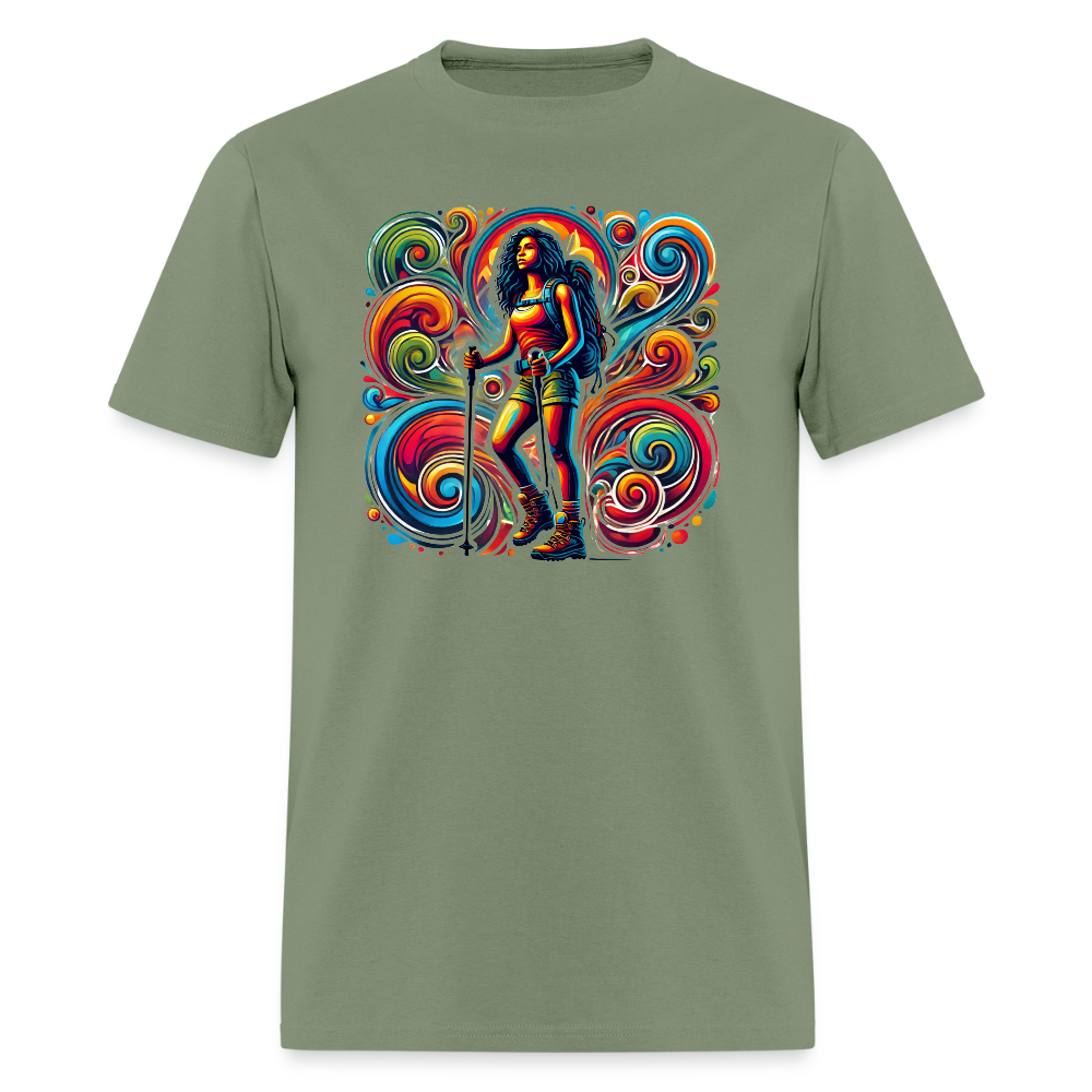 Psychedelic Female 2 Hiker - Unisex T-shirt - military green