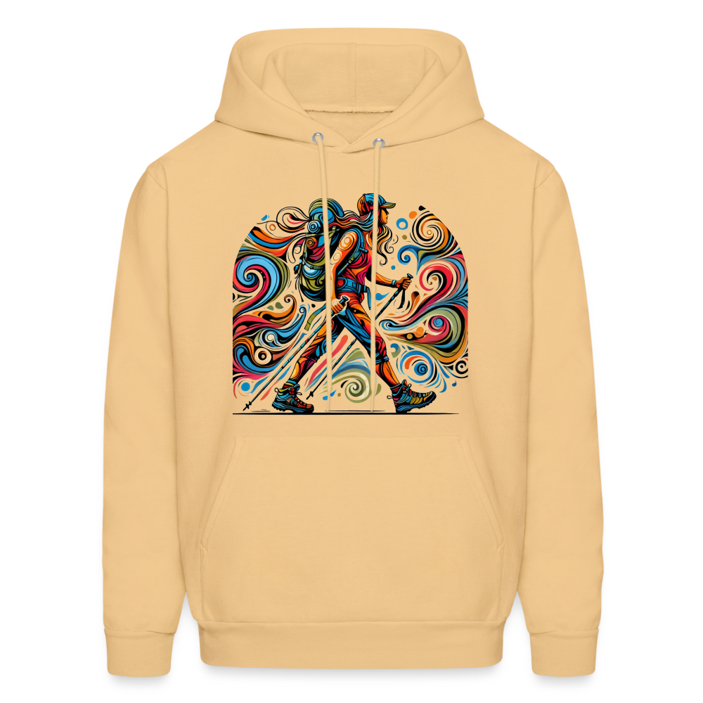 Psychedelic Female Hiker - Unisex Hoodie - light gold 