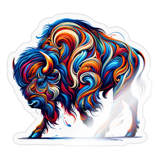 Psychedelic Bison - 4" Decal (FREE SHIPPING) - transparent glossy