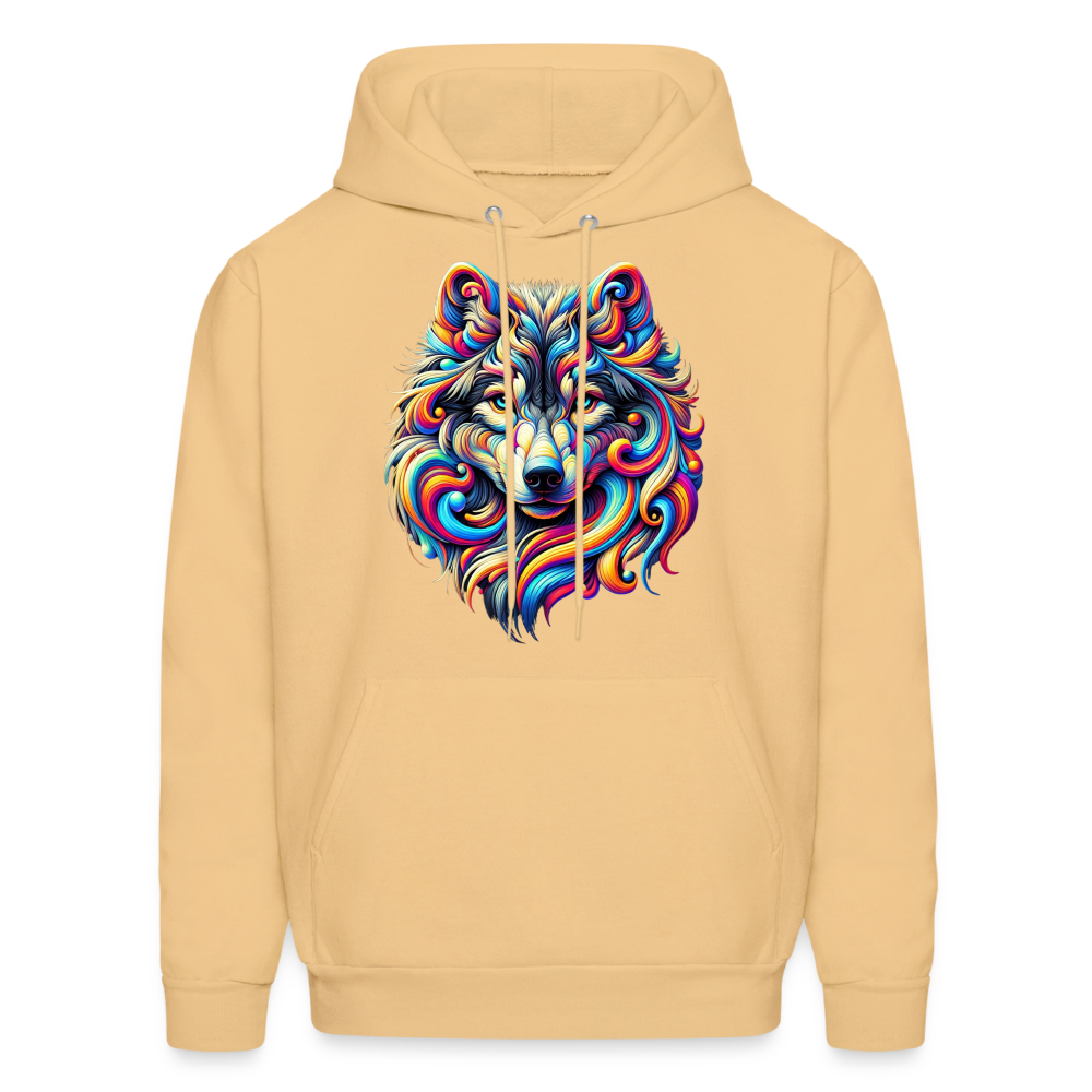 Psychedelic Wolf - Unisex Hoodie - light gold 