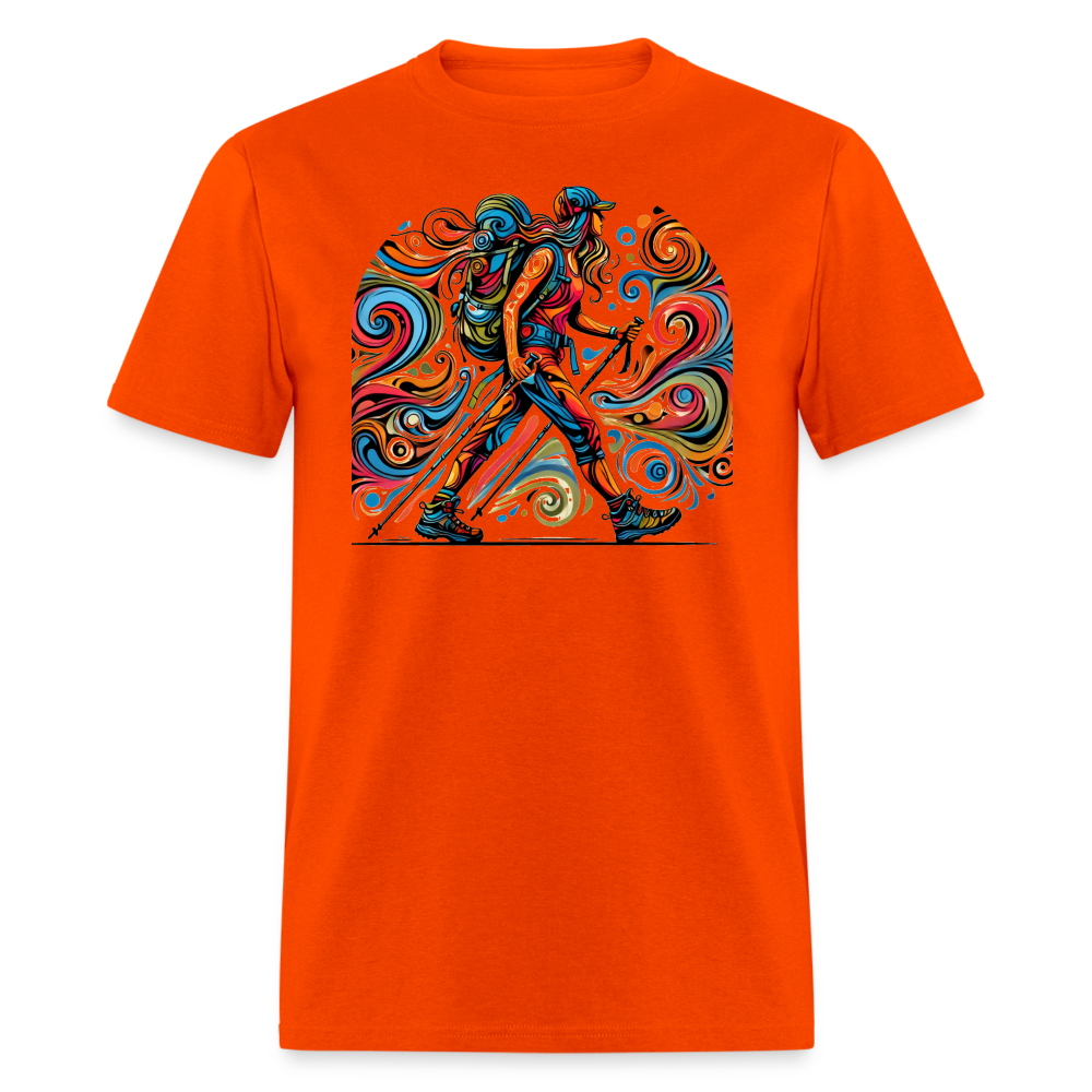 Psychedelic Female Hiker - Unisex T-shirt - orange