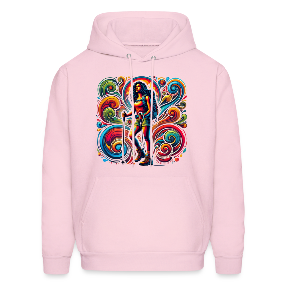 Psychedelic Female Hiker 2 - Unisex Hoodie - pale pink