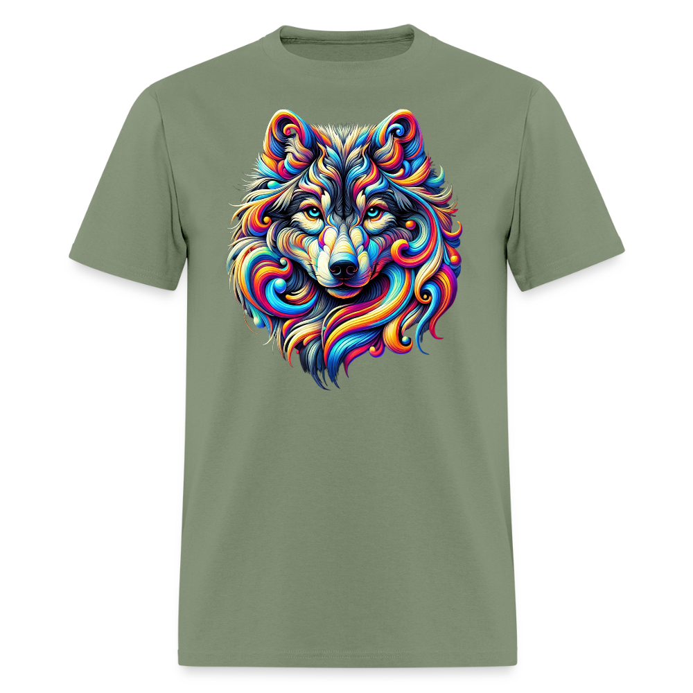 Psychedelic Wolf - Unisex T-shirt - military green