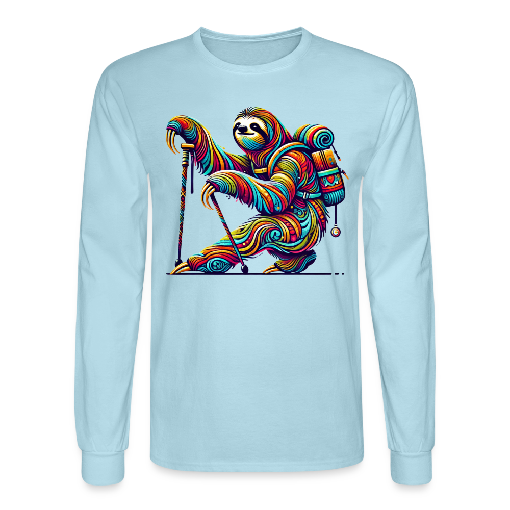 Psychedelic Sloth - Unisex Long Sleeve T-Shirt - powder blue