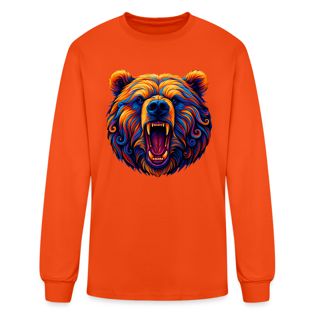 Psychedelic Bear - Unisex Long Sleeve T-Shirt - orange