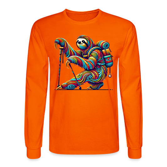 Psychedelic Sloth - Unisex Long Sleeve T-Shirt - orange