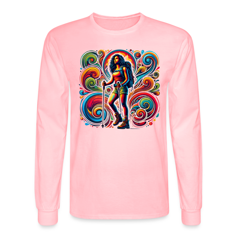 Psychedelic Female 2 Hiker - Unisex Long Sleeve T-shirt - pink