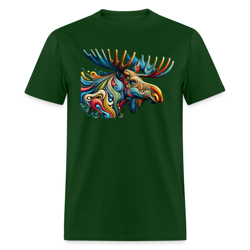 Psychedelic Moose - Unisex T-Shirt - forest green