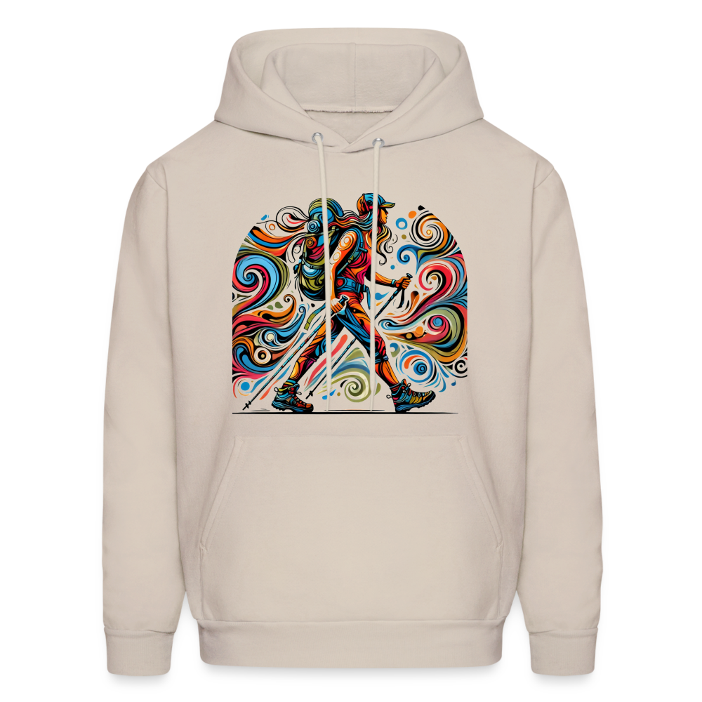 Psychedelic Female Hiker - Unisex Hoodie - Sand