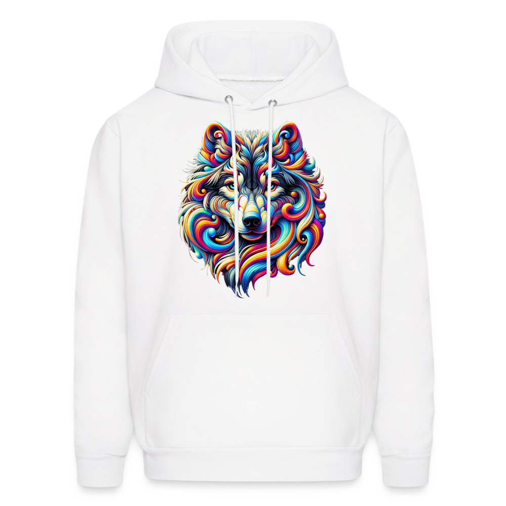 Psychedelic Wolf - Unisex Hoodie - white