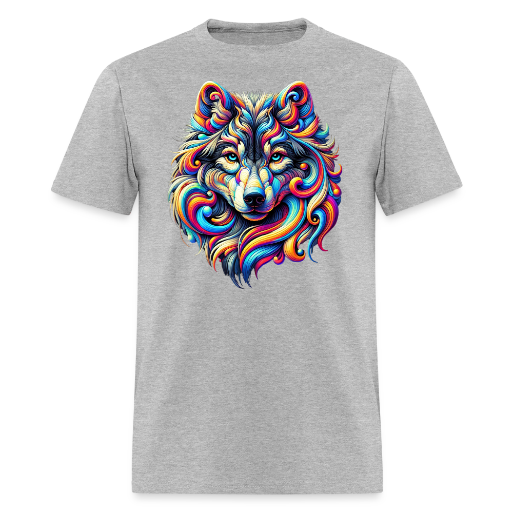 Psychedelic Wolf - Unisex T-shirt - heather gray