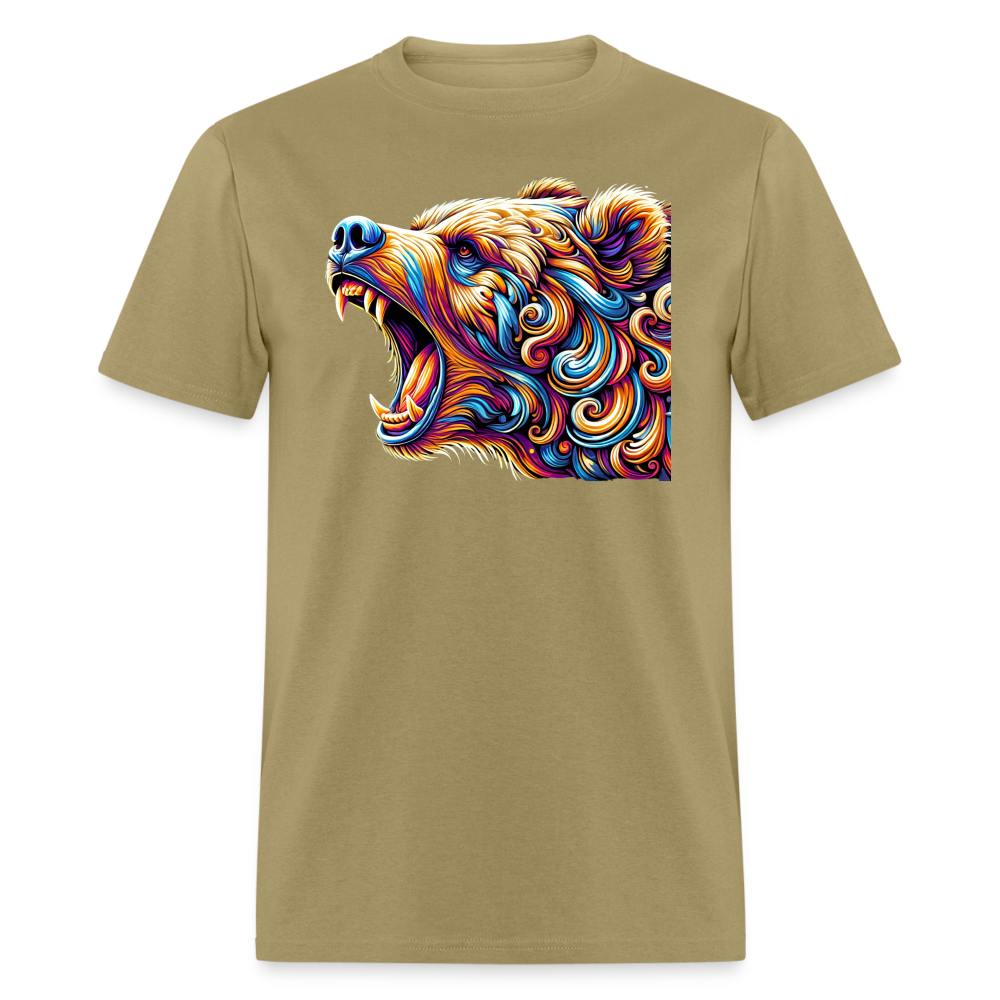 Psychedelic Bear - Unisex T-Shirt - khaki