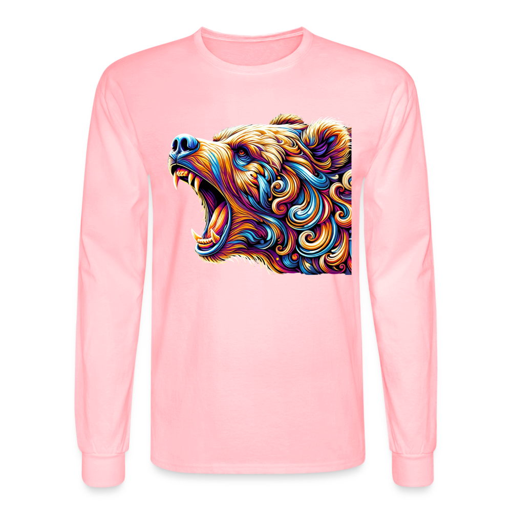 Psychedelic Bear - Unisex Long Sleeve T-Shirt - pink