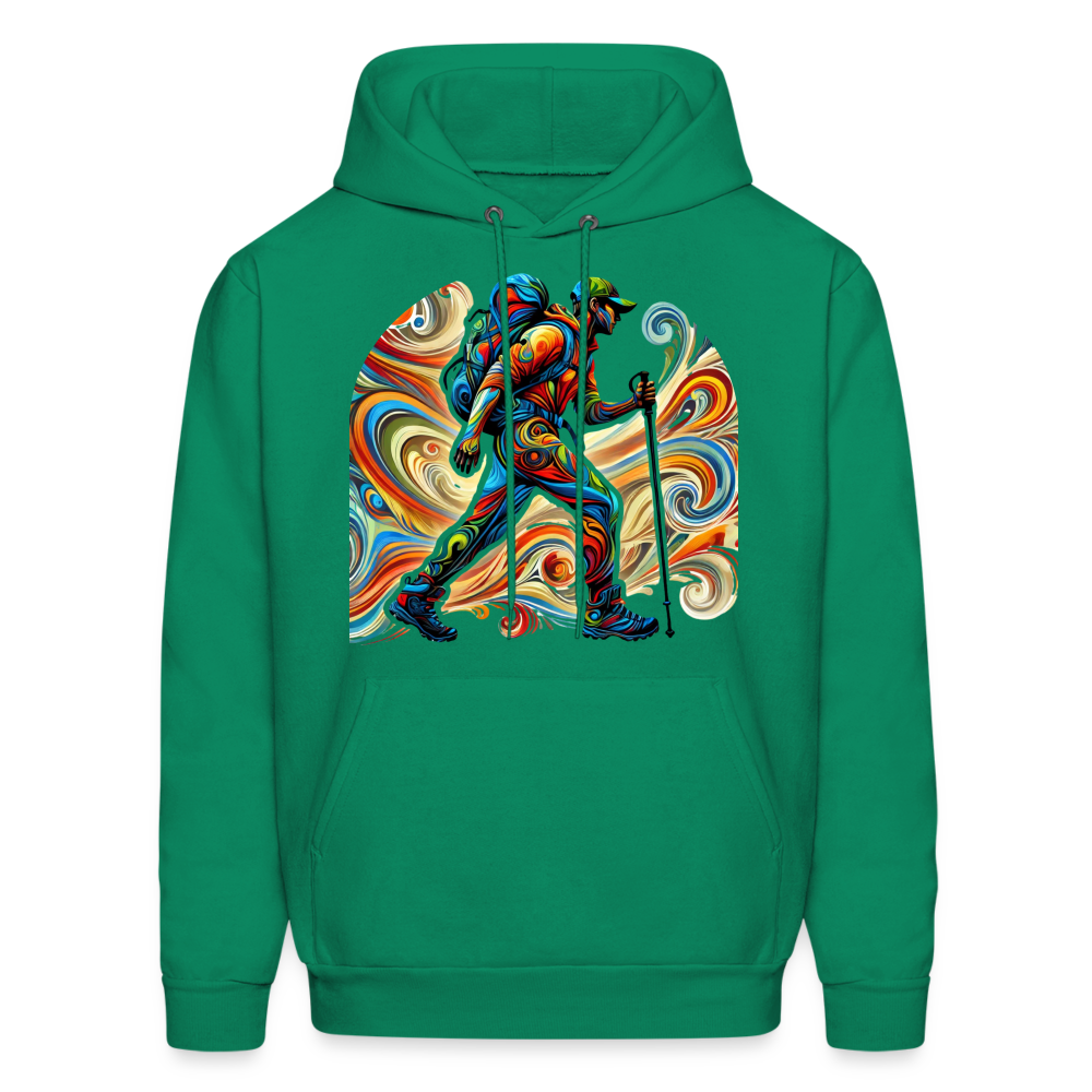 Psychedelic Male Hiker - Unisex Hoodie - kelly green