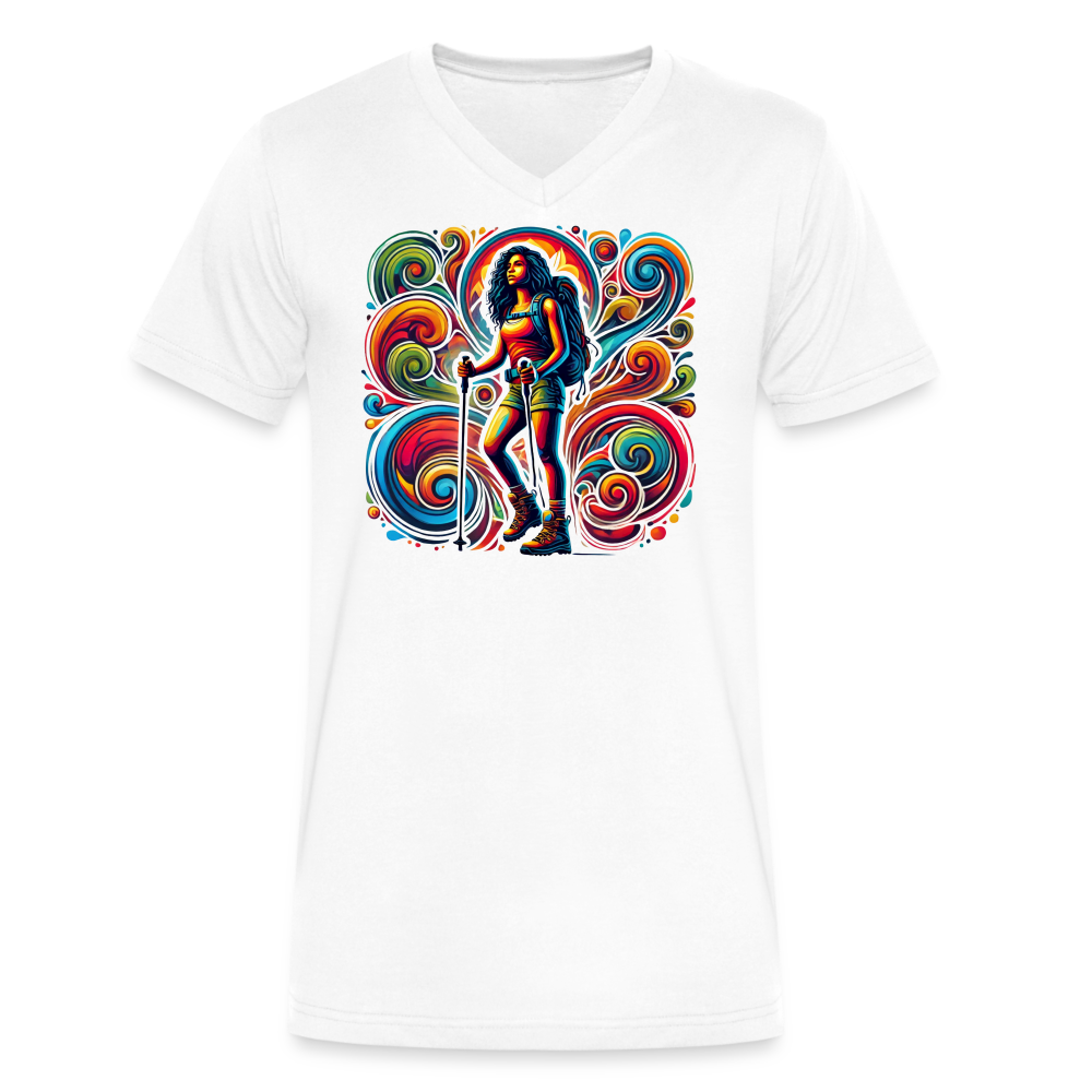 Psychedelic Female 2 Hiker - Unisex V-Neck T-shirt - white