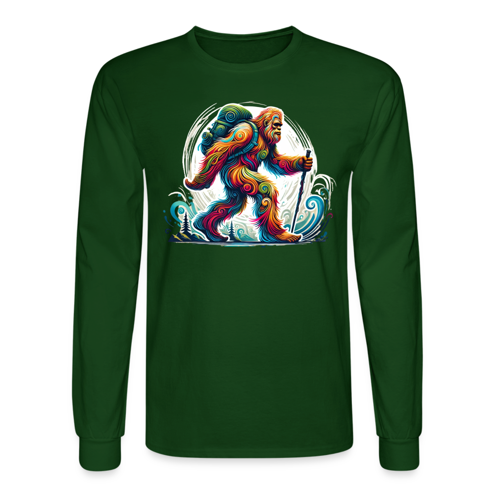 Psychedelic Bigfoot - Unisex Long Sleeve T-shirt - forest green