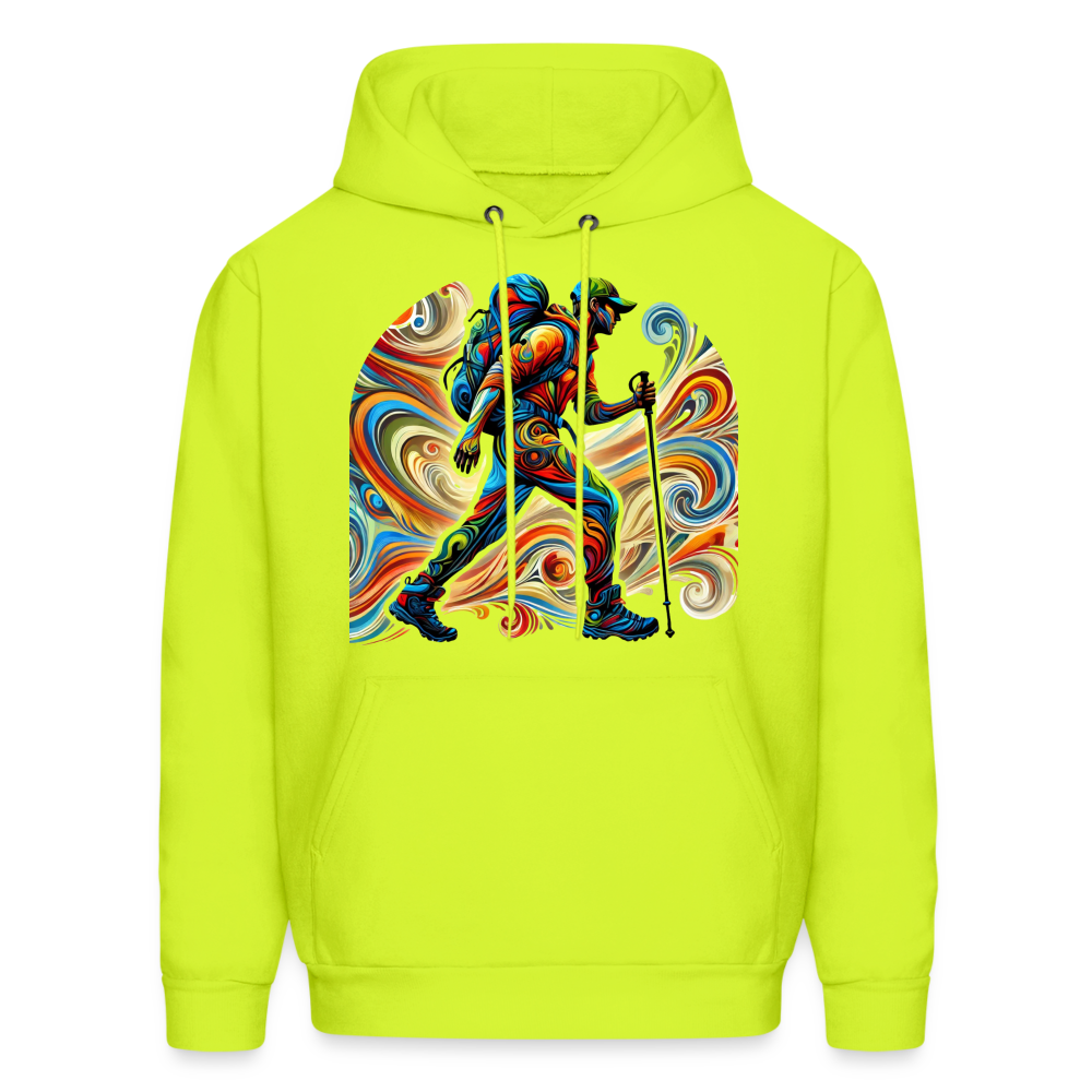 Psychedelic Male Hiker - Unisex Hoodie - safety green