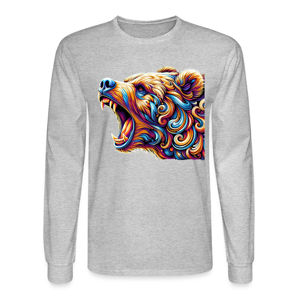 Psychedelic Bear - Unisex Long Sleeve T-Shirt - heather gray