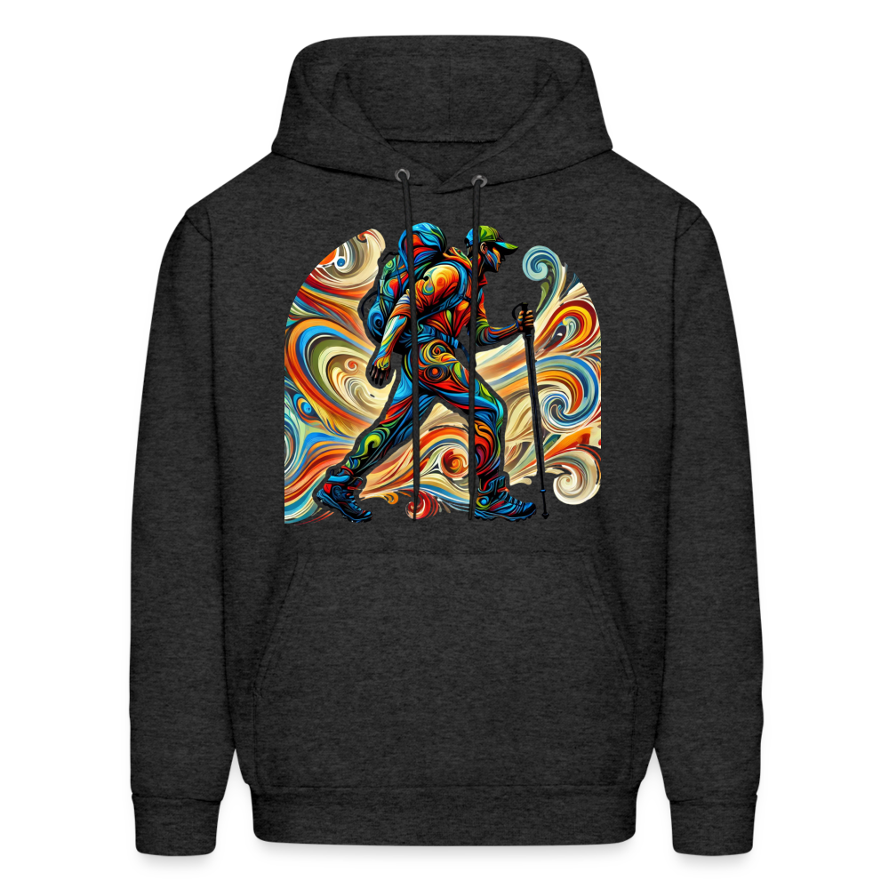 Psychedelic Male Hiker - Unisex Hoodie - charcoal grey