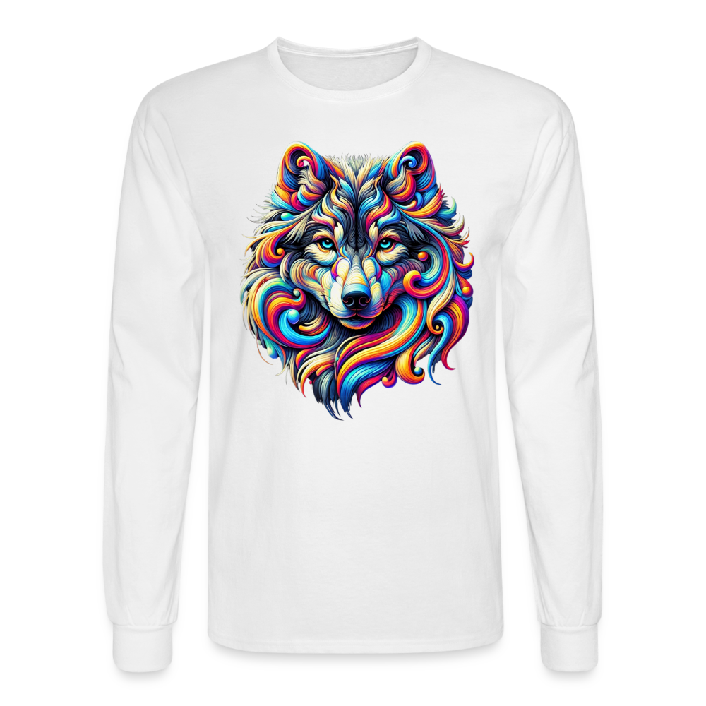 Psychedelic Wolf - Unisex Long Sleeve T-shirt - white