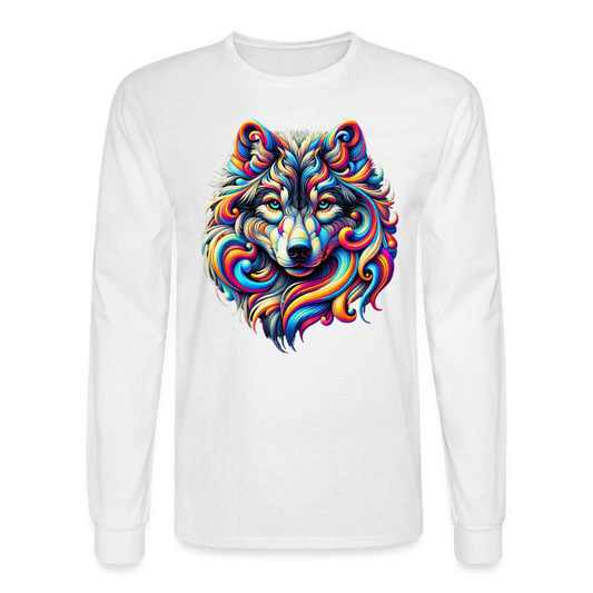 Psychedelic Wolf - Unisex Long Sleeve T-shirt - white