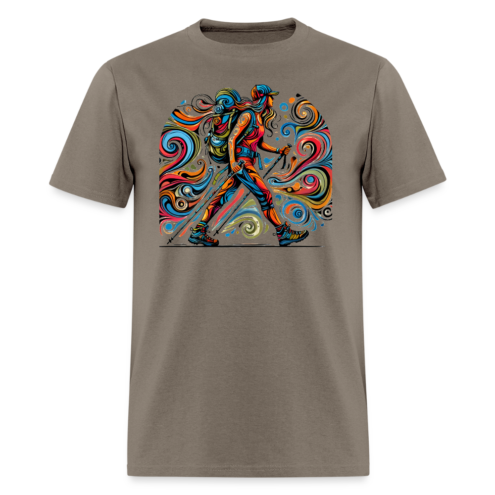 Psychedelic Female Hiker - Unisex T-shirt - safari