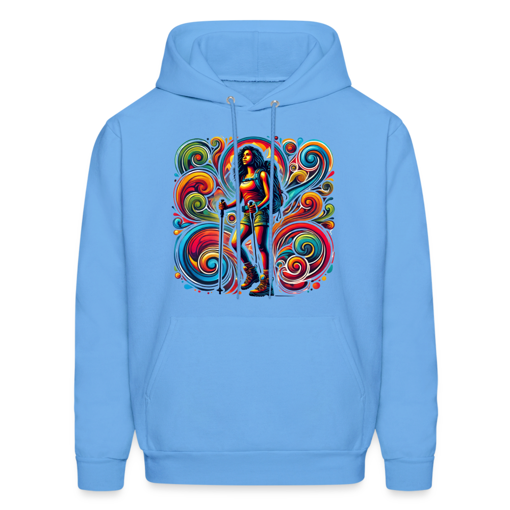 Psychedelic Female Hiker 2 - Unisex Hoodie - carolina blue