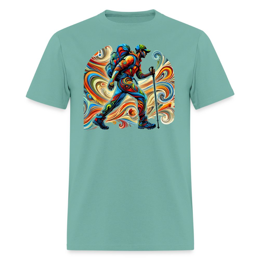 Psychedelic Male Hiker - Unisex T-Shirt - aquatic
