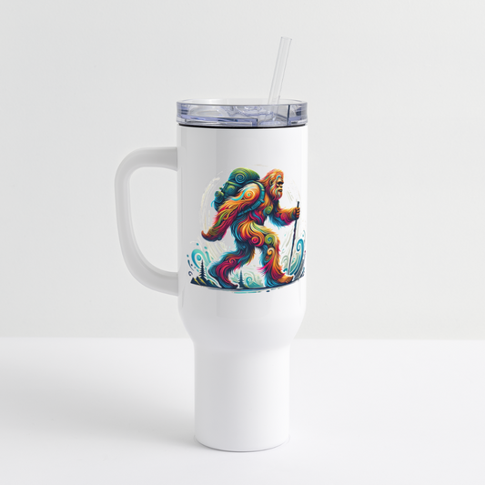 Psychedelic Bigfoot - 40 oz Travel Tumbler - white