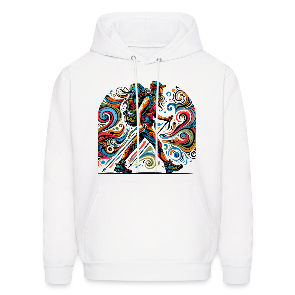 Psychedelic Female Hiker - Unisex Hoodie - white