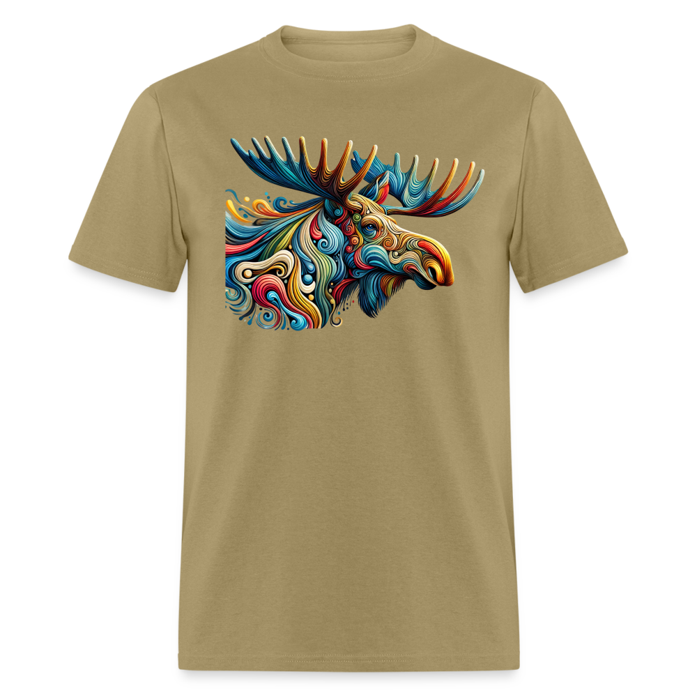 Psychedelic Moose - Unisex T-Shirt - khaki