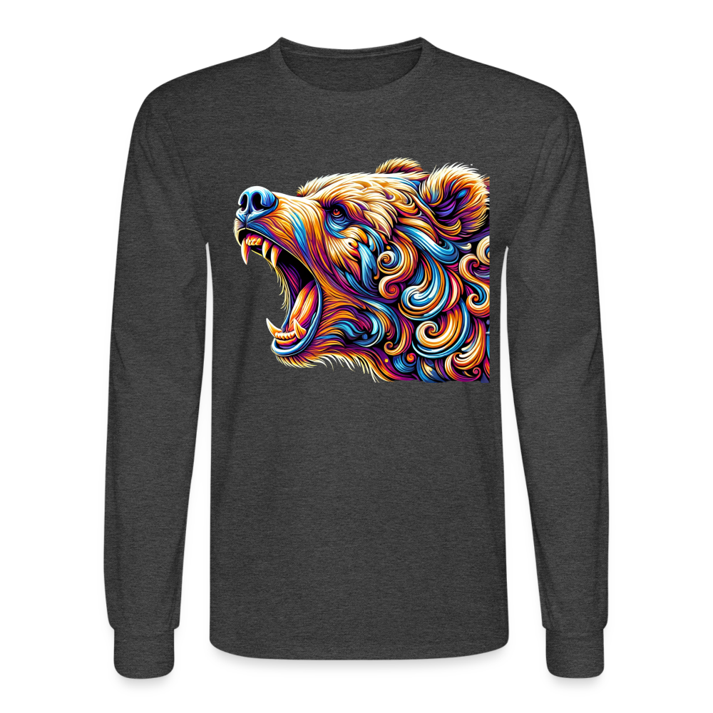 Psychedelic Bear - Unisex Long Sleeve T-Shirt - heather black