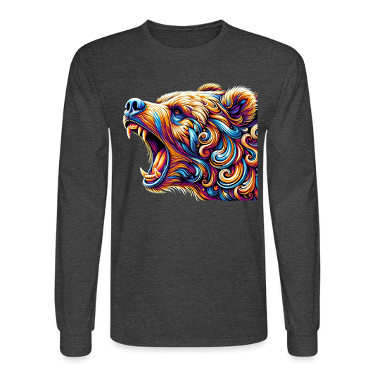 Psychedelic Bear - Unisex Long Sleeve T-Shirt - heather black