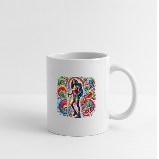 Psychedelic Female Hiker 2 - Ceramic Mug - white