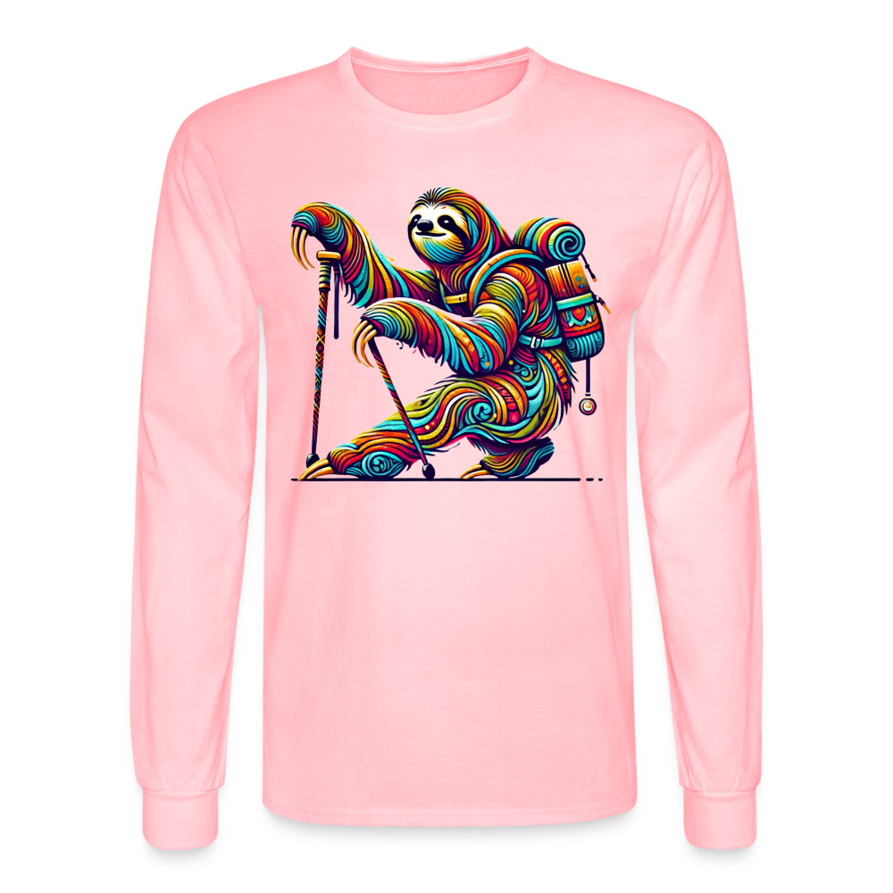 Psychedelic Sloth - Unisex Long Sleeve T-Shirt - pink