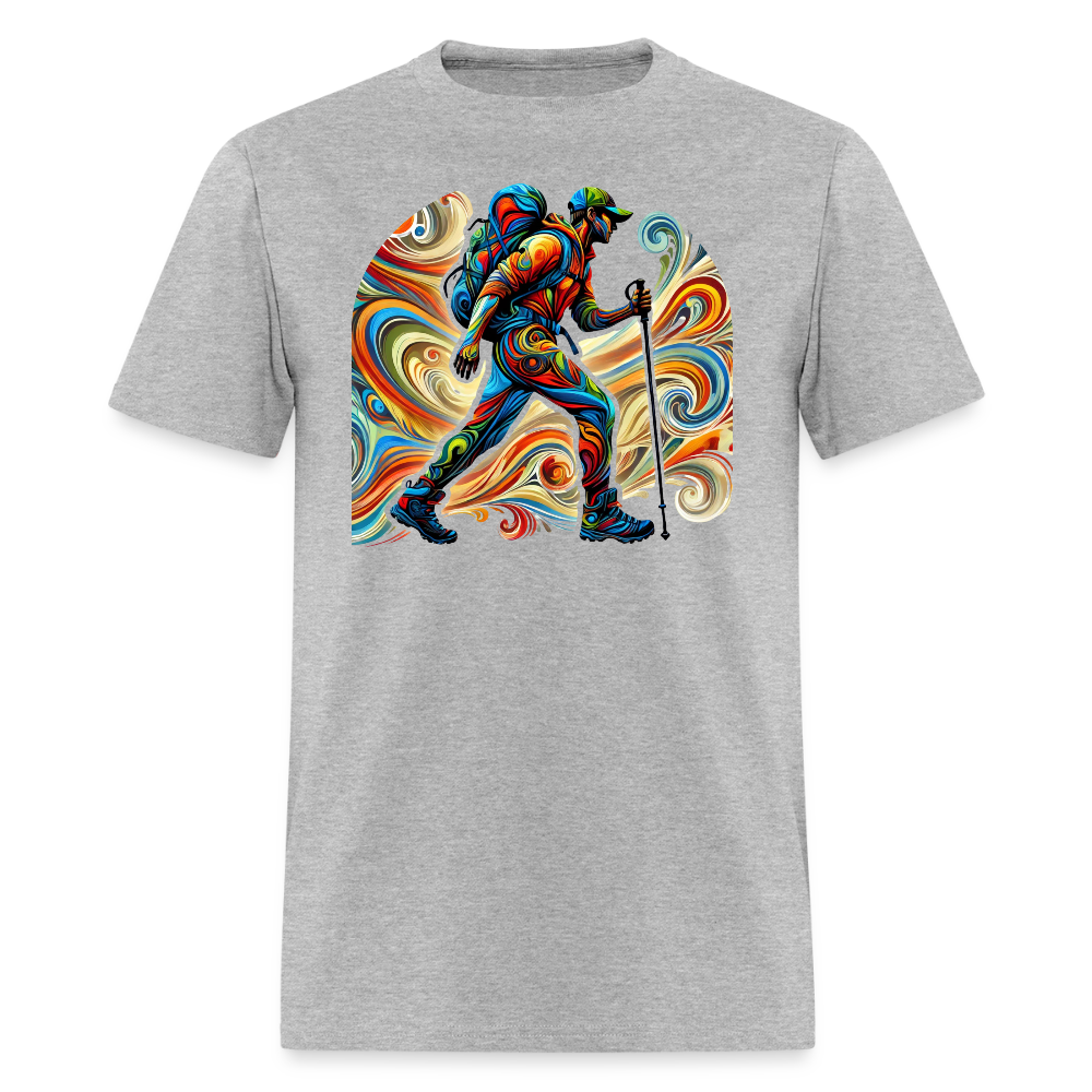 Psychedelic Male Hiker - Unisex T-Shirt - heather gray